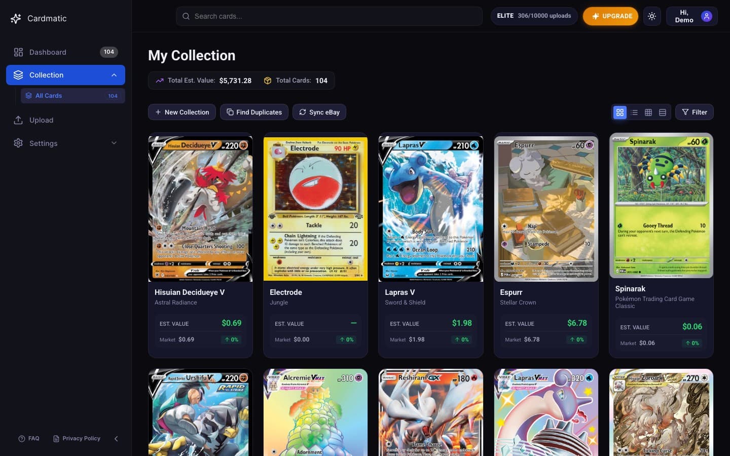 Collection grid view