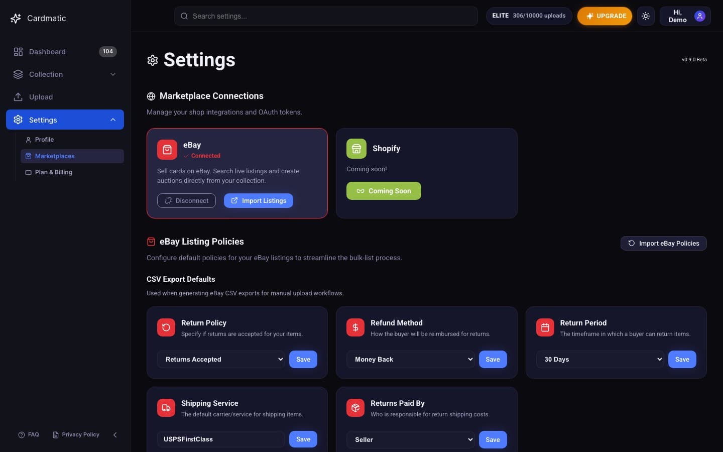 Marketplace connections